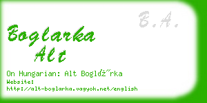 boglarka alt business card